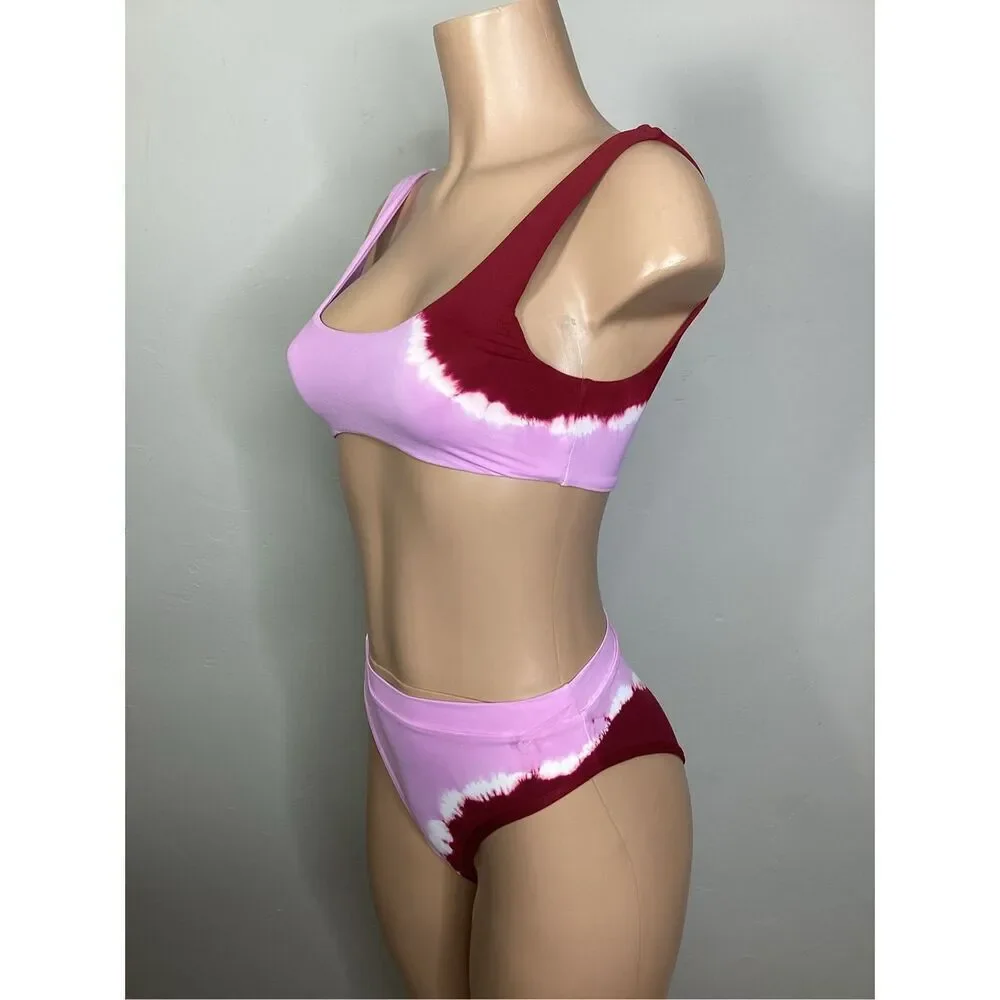 New. L*SPACE pink tie dye bikini. Retails $220. Small